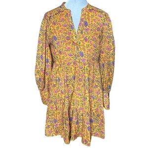 CELINA MOON Boho Tiered Long Sleeve Dress. Size Small